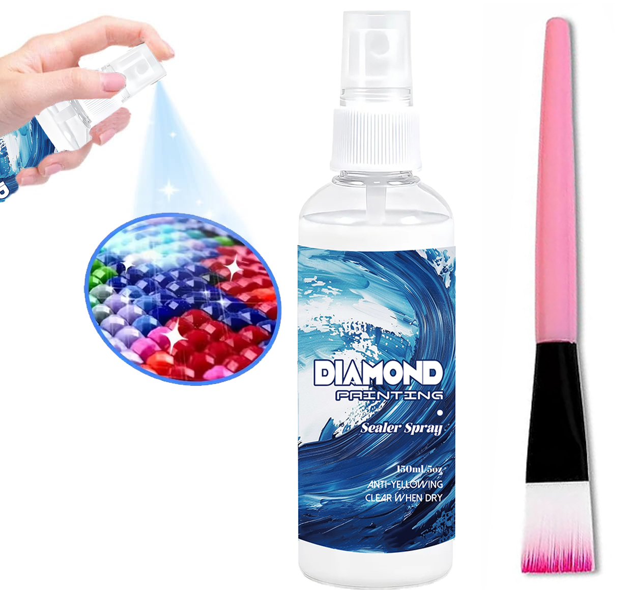 Art Craft Glue - 150ml Diamantmalerei-Versiegelungsspray, Bastelkleber, schnell trocknender, transparenter