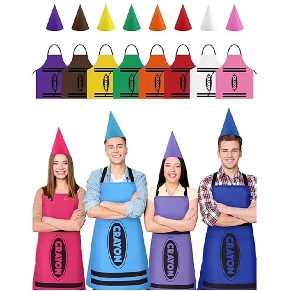 Art Craft Hat - Neues Buntes Wachsmalstift-Themen-Gnom-Set Lustiges Kostüm Wachsmalstift-Schürze