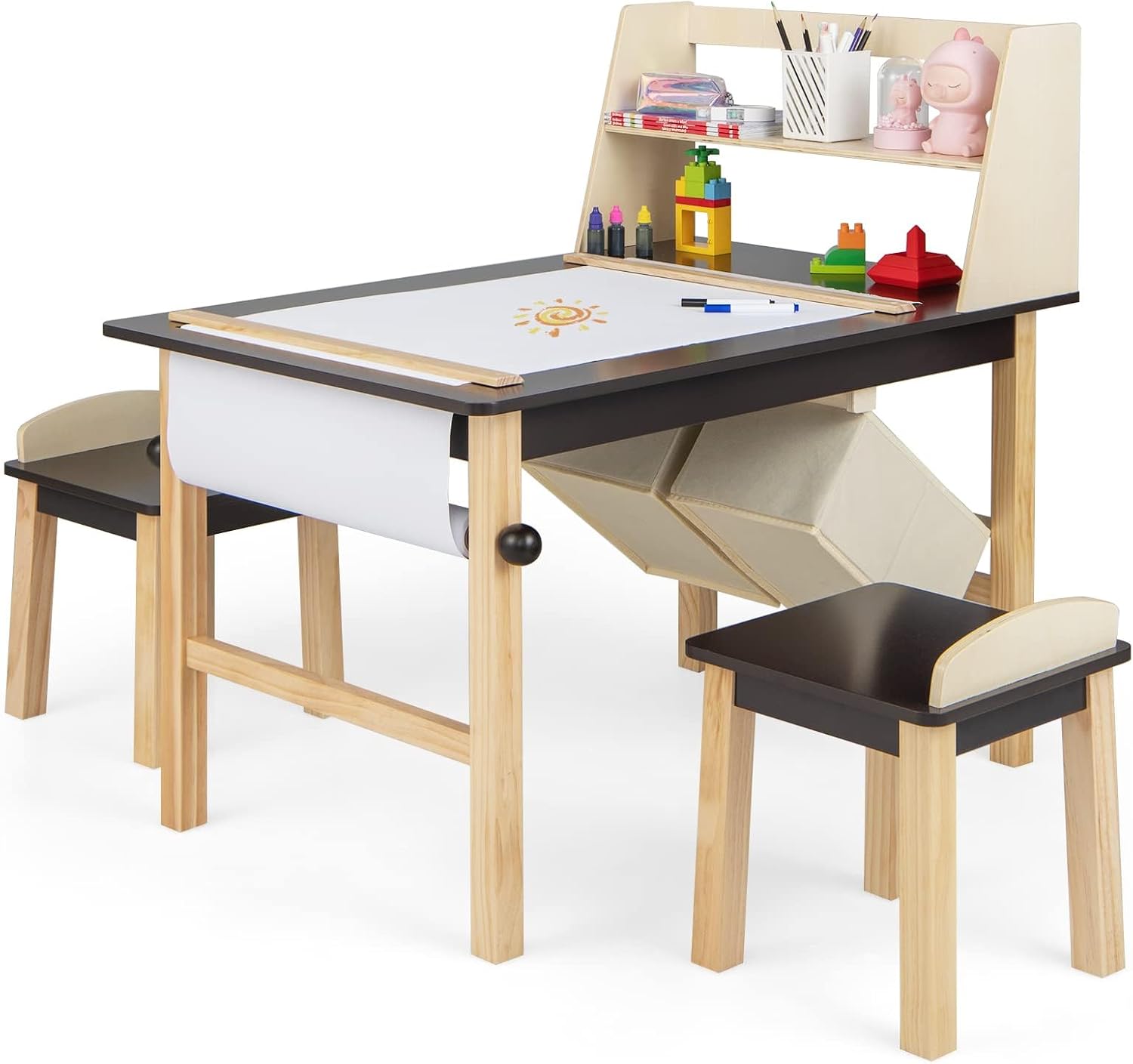 Art Craft 2 Year Olds - Kinder-Kunsttisch und Stuhl-Set, Holz-Aktivitätstisch und 2