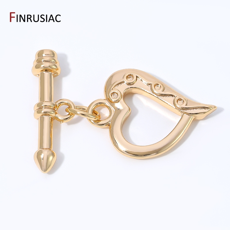 Art Craft Ideas - 14K vergoldete Messing-Herzform-Knebelverschlüsse, Schloss für Schmuck,