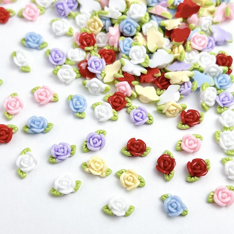 Art Craft Rose - 30PCS Harz Rose Nail Art Dekorationen