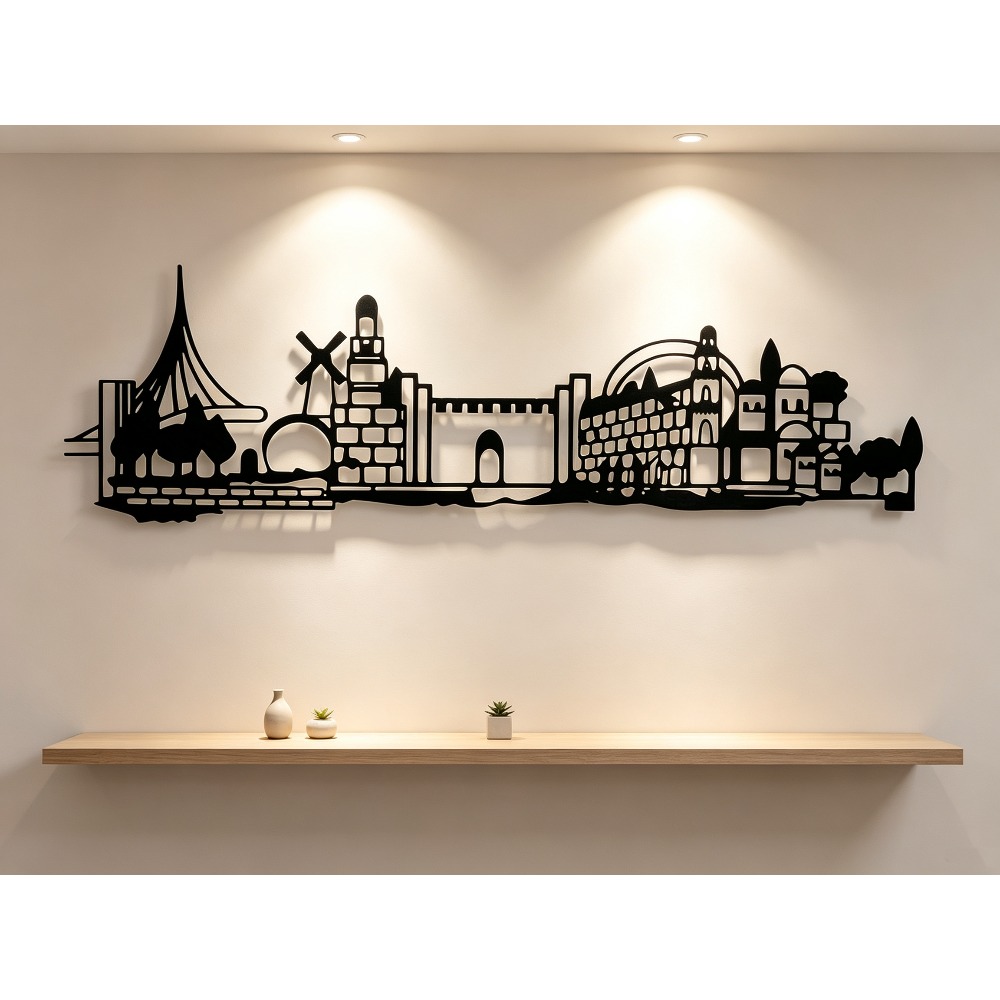 Art & Craft Paper Origami - CIFBUY Metall-Wandkunst, Jerusalem Skyline Dekoration, Vintage