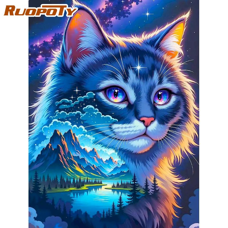 Art Craft Ideas With Paper - RUOPOTY 5D-Diamant-Malerei-Sets für Erwachsene, DIY-Bastelideen, Katze,