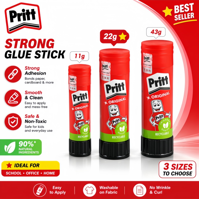 Art Craft Glue - Original Pritt Klebestift Ungiftig Abwaschbar Sicher