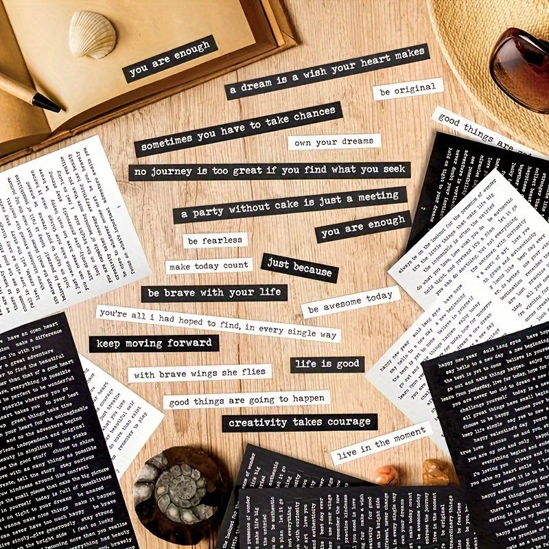 Art Craft Journal - 406 Stück inspirierende Zitat-Aufkleber positiv für