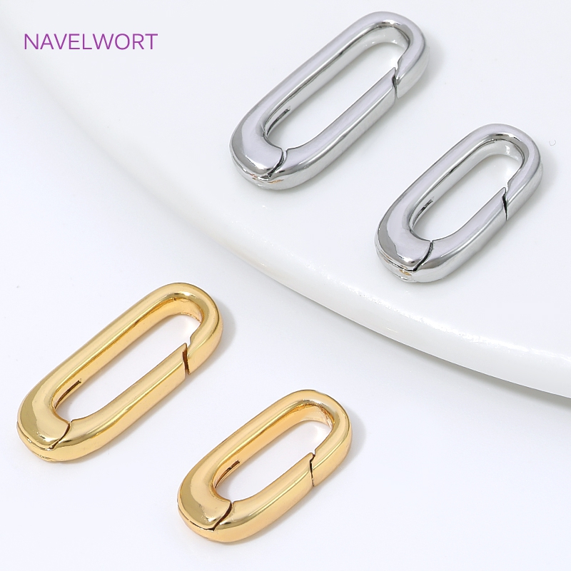 Art Craft Ideas - 1/2/4 Stück 18K vergoldete ovale Federverschlüsse