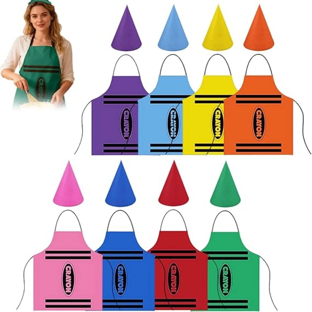 Art Craft Hat - Neues Buntes Wachsmalstift-Themen-Gnom-Set Lustige Arbeits-Schürze für
