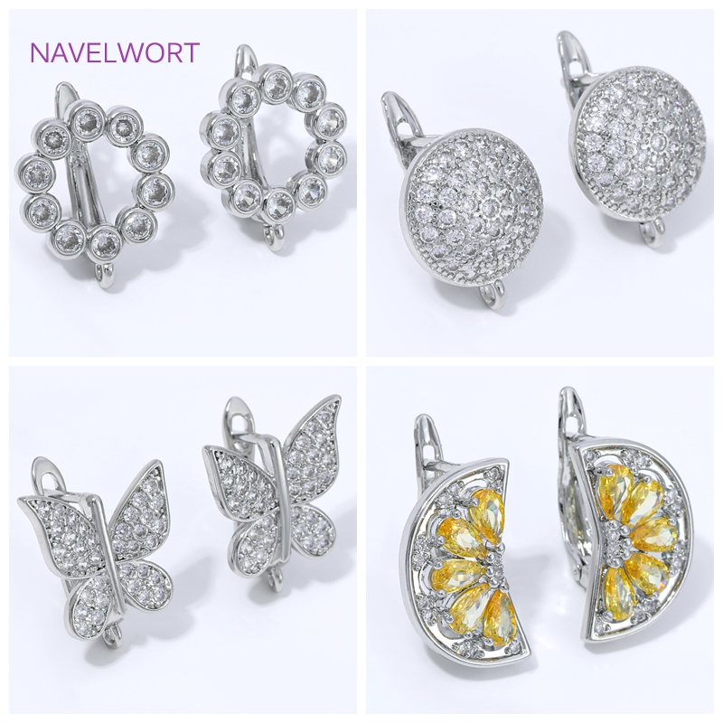 Art Craft Ideas - 18K Vergoldete Fächerförmige Blumen-Ohrhaken, Messing-Basishaken für