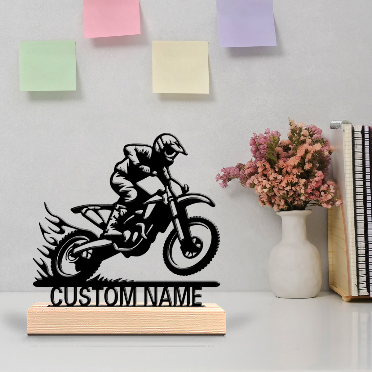 Art Craft Names - 1 Stück Einfache Motorradfahrer-Statue aus Metall