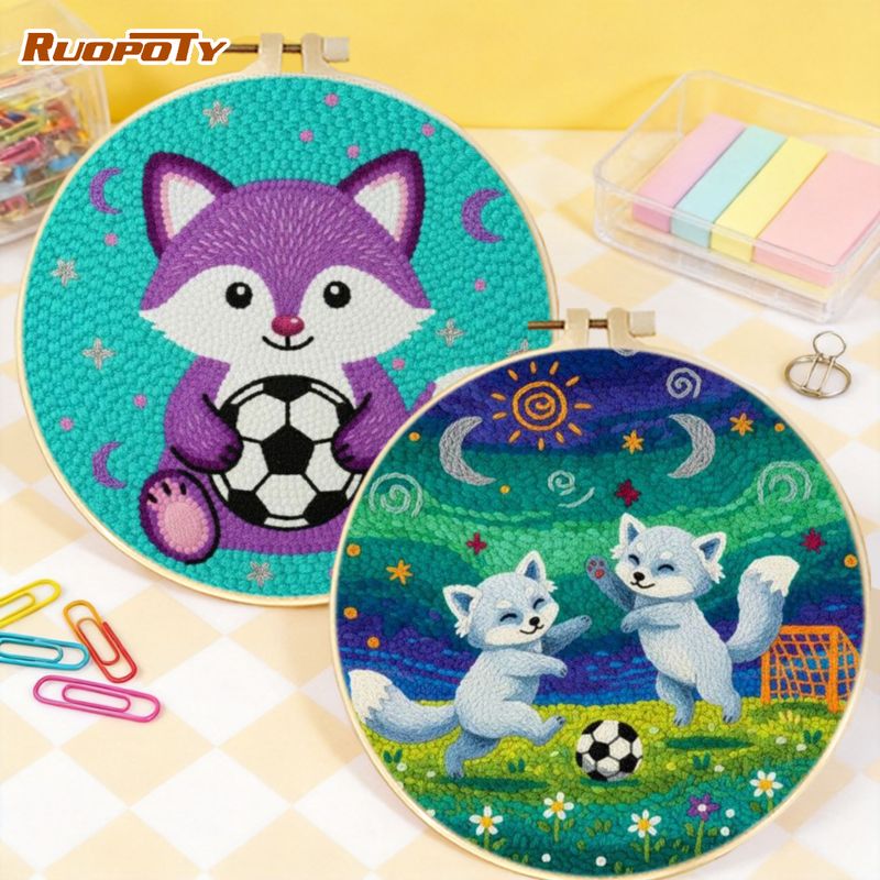 Art Craft Ideas With Paper - RUOPOTY Igel-Fußball Punch Needle Sets Handgemachte