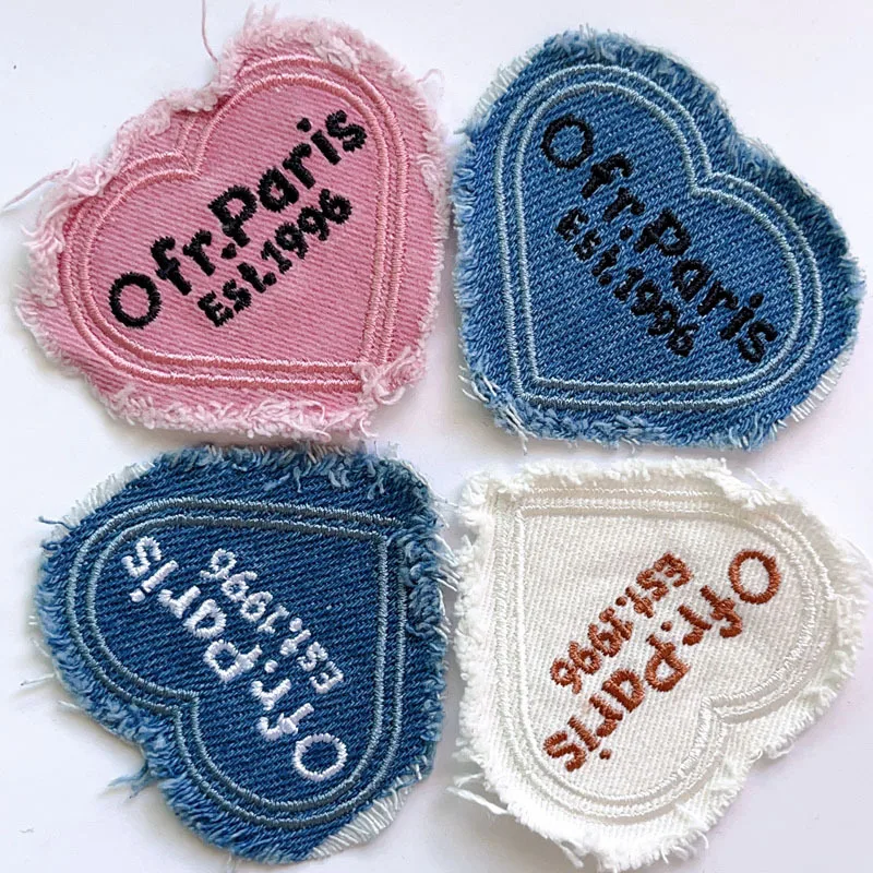 Eco Art Craft - Rosa Herz-Applikation für Kleidung, Nähen, Aufnäher,