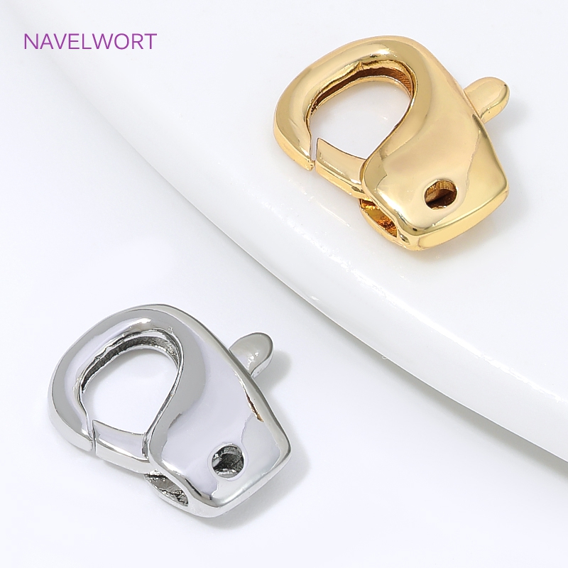 Art Craft Ideas - 13mm*11,5mm 18K vergoldeter Karabinerverschluss, Messing-Federkarabiner für