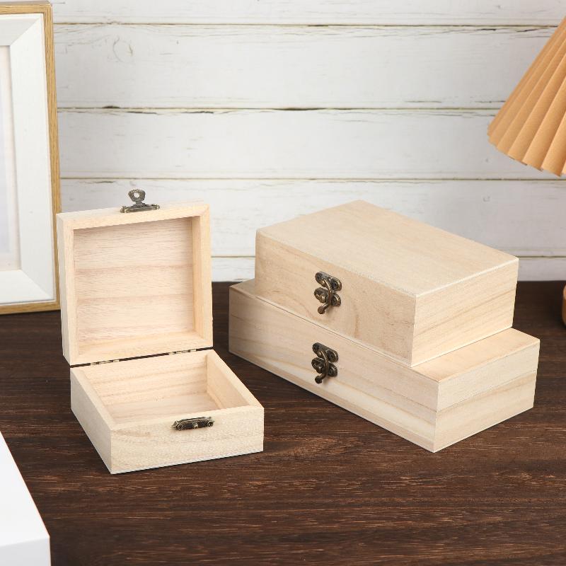 Eco Art Craft - 20*10*5/10*5/15*10*5cm Holz-Aufbewahrungsbox mit Klappdeckel, Erinnerungsbox, Organizer
