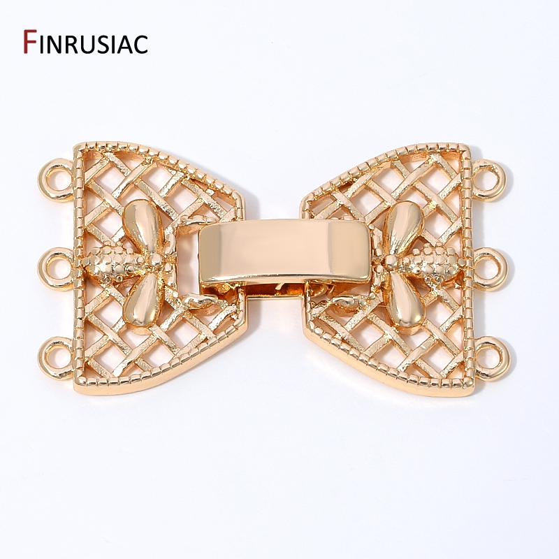 Art Craft Ideas - 14K Vergoldeter Messing 3-Reihen-Perlenverschluss für Schmuck,