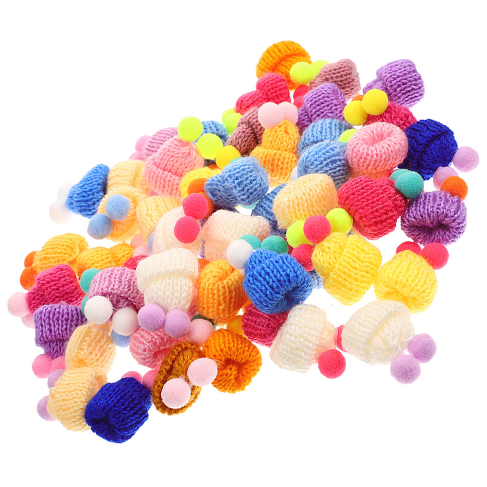 Art Craft Hat - 60 Stück Mini-Strickmützen aus Wollgarn, DIY-Basteldekorationen,