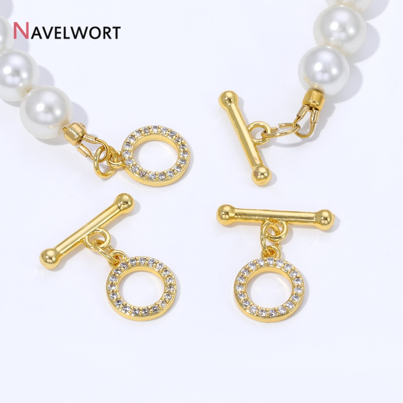 Art Craft Ideas - 18K Vergoldete Messing-Zirkon-OT-Verschlüsse, Knebelverschlüsse für DIY