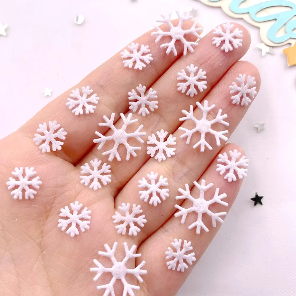 Eco Art Craft - 10mm 16mm Stoff Weiß Weihnachten Schneeblume