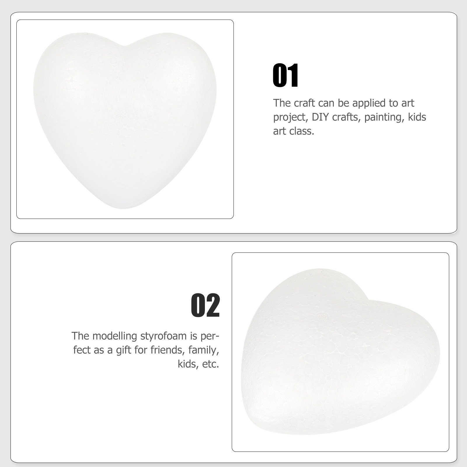 Herzförmige Polystyrol-Bastelh – Art And Craft Valentine Bewertung und Preis