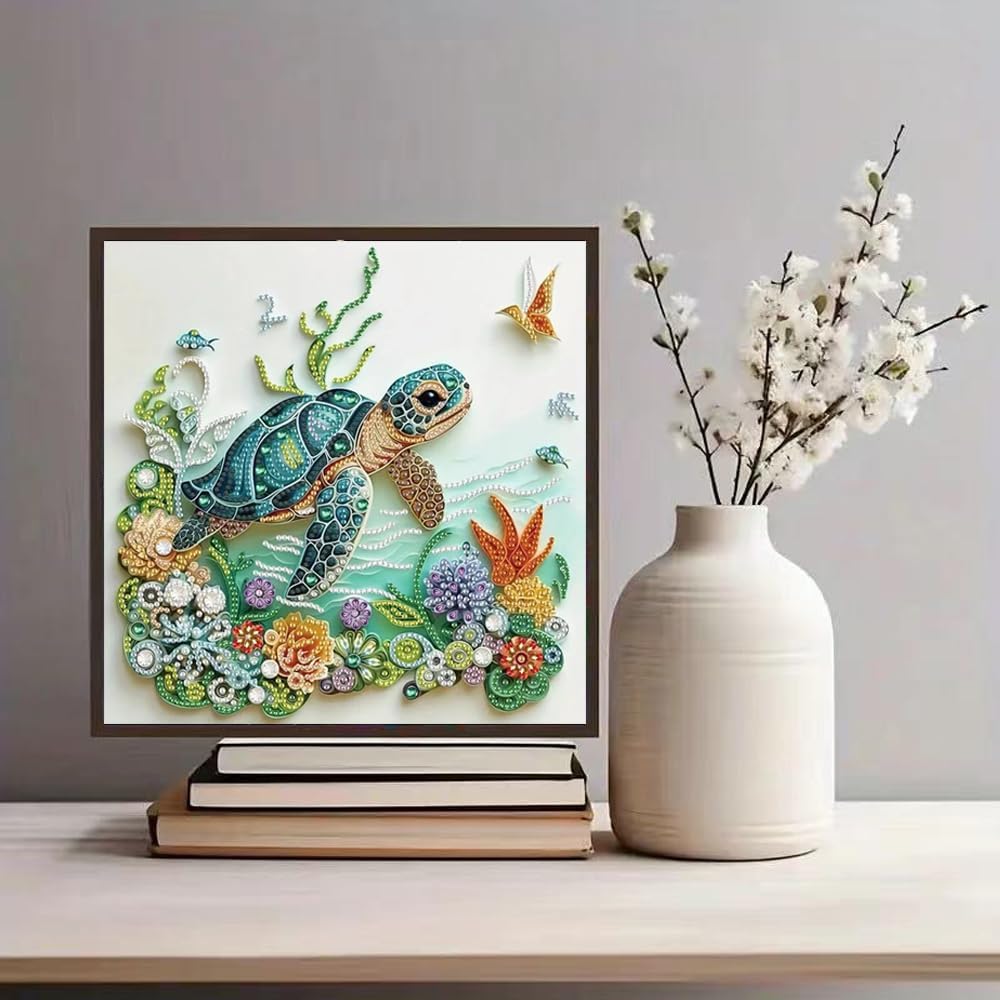 Meeresschildkröten-Diamantmale – Art Craft Flower Bewertung und Preis