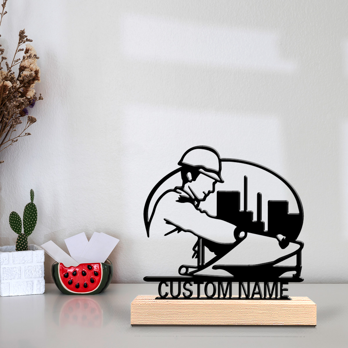 1 Stück Bauarbeiter-Metallstat – Art Craft Names Bewertung und Preis