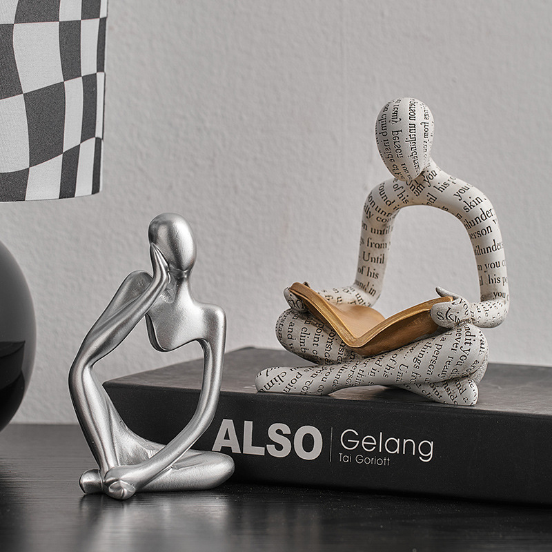 Lesende-Paar-Ornamente, hohl,  – Letter S Art Craft Bewertung und Preis