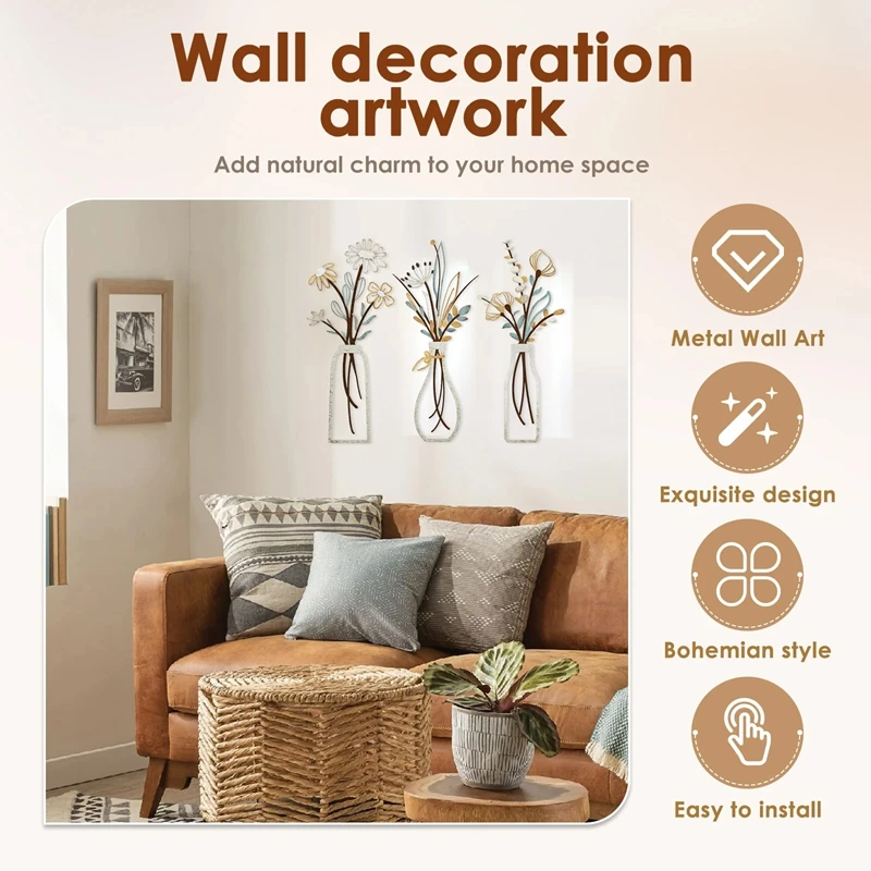 3 Stück Metallblumen Wanddekor – Art Craft Flower Bewertung und Preis