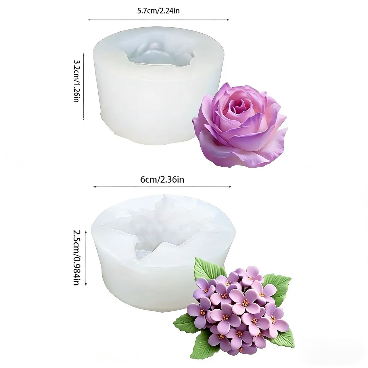 2 Stück 3D-Silikonformen mit R – Art Craft Rose Bewertung und Preis